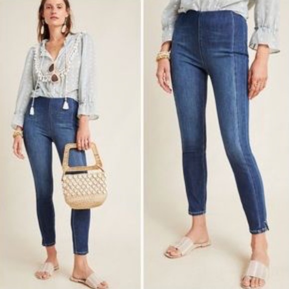 Pilcro Anthropologie High Rise Skinny Pull On Denim Legging Jeans - Picture 6 of 7